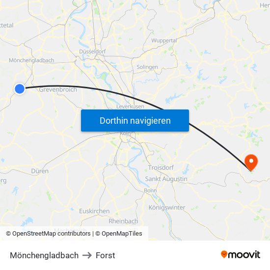 Mönchengladbach to Forst map