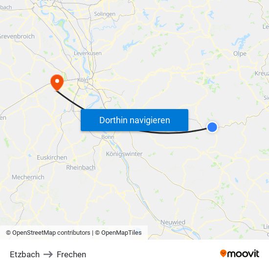 Etzbach to Frechen map