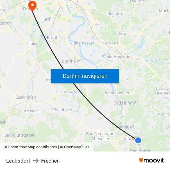 Leubsdorf to Frechen map