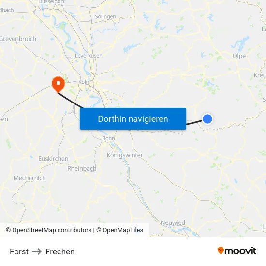 Forst to Frechen map