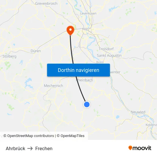 Ahrbrück to Frechen map