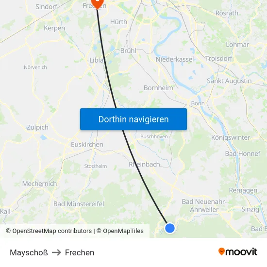 Mayschoß to Frechen map