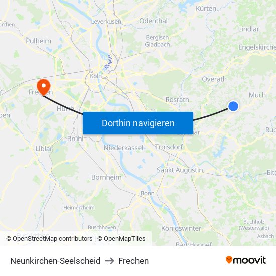 Neunkirchen-Seelscheid to Frechen map