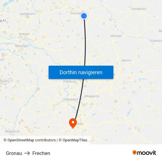 Gronau to Frechen map