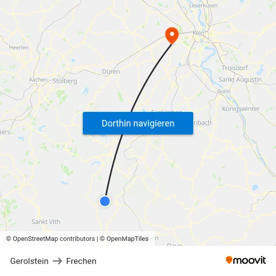 Gerolstein to Frechen map