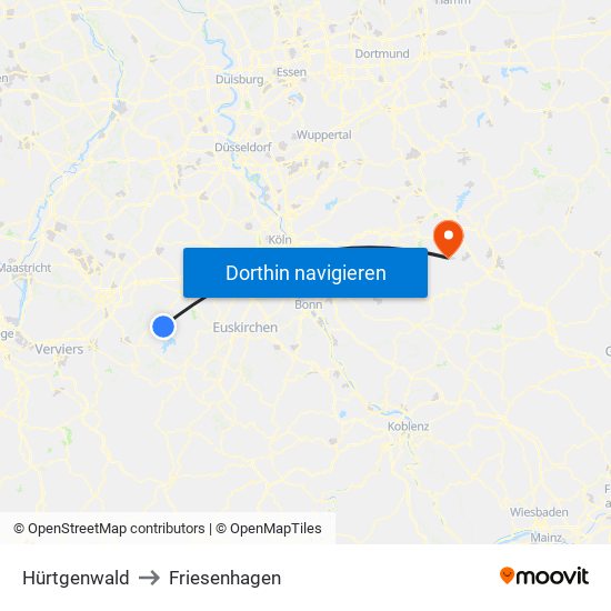 Hürtgenwald to Friesenhagen map