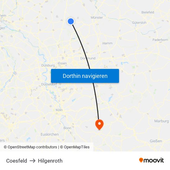 Coesfeld to Hilgenroth map