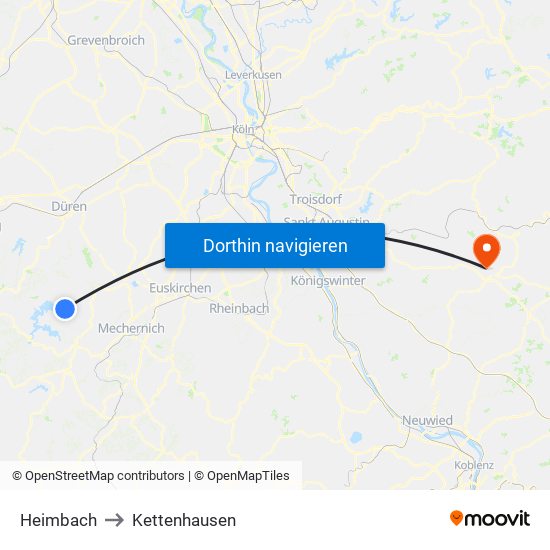 Heimbach to Kettenhausen map