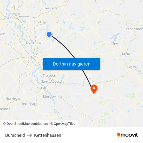 Burscheid to Kettenhausen map