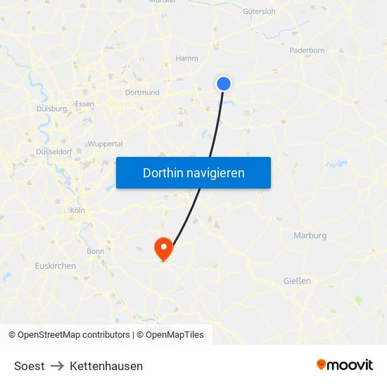 Soest to Kettenhausen map