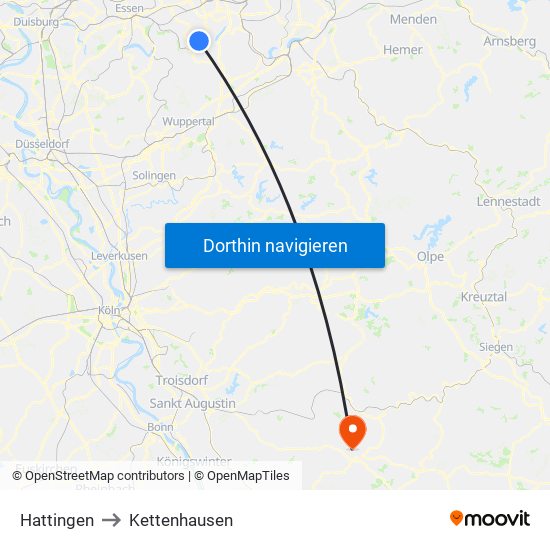 Hattingen to Kettenhausen map