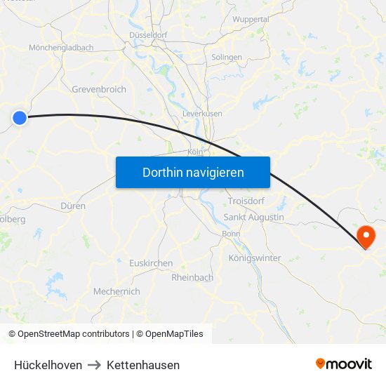 Hückelhoven to Kettenhausen map