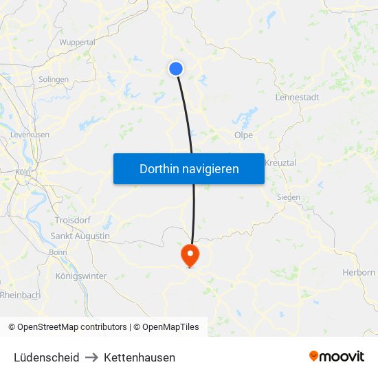 Lüdenscheid to Kettenhausen map