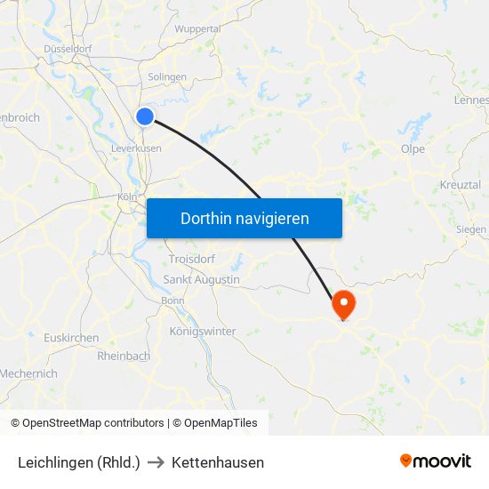 Leichlingen (Rhld.) to Kettenhausen map