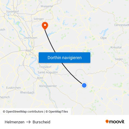 Helmenzen to Burscheid map