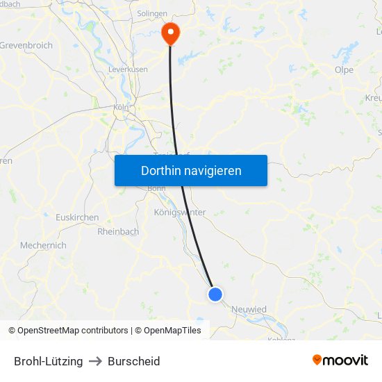 Brohl-Lützing to Burscheid map