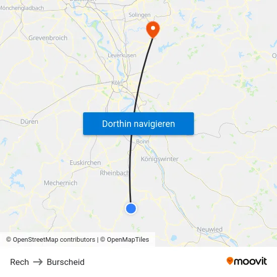 Rech to Burscheid map