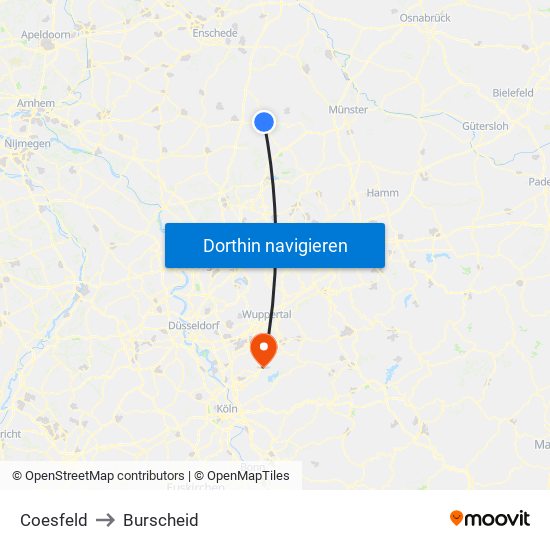 Coesfeld to Burscheid map