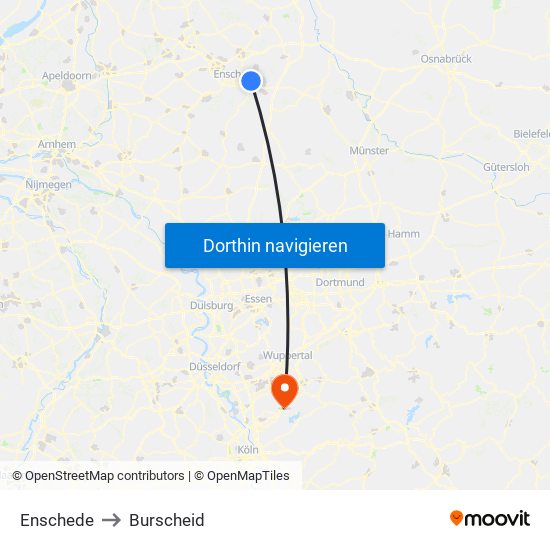 Enschede to Burscheid map