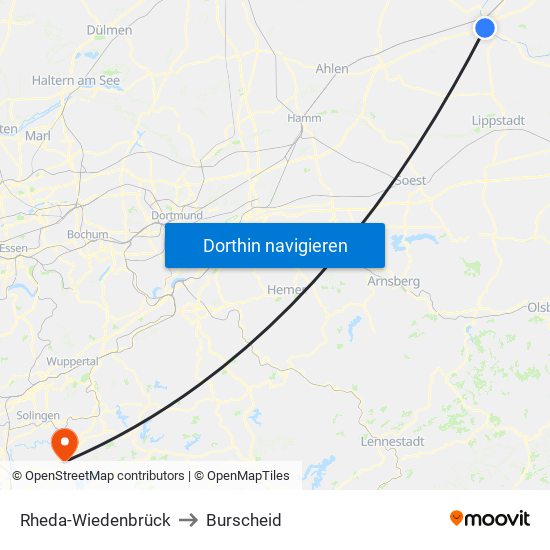 Rheda-Wiedenbrück to Burscheid map