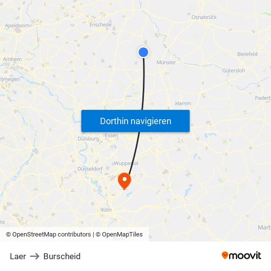 Laer to Burscheid map