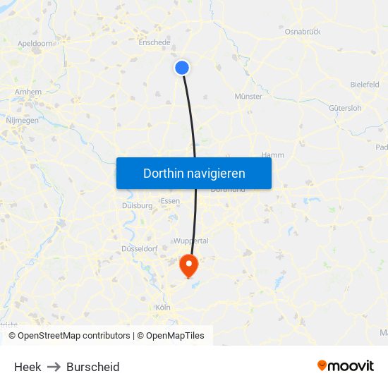 Heek to Burscheid map