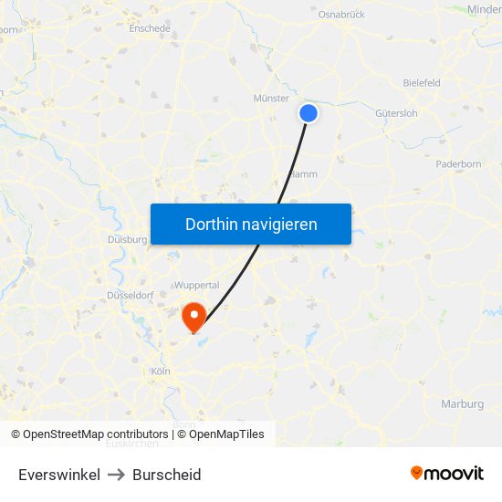 Everswinkel to Burscheid map