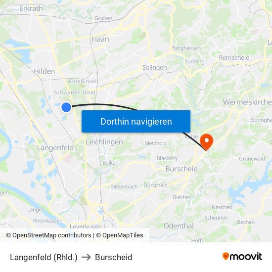 Langenfeld (Rhld.) to Burscheid map