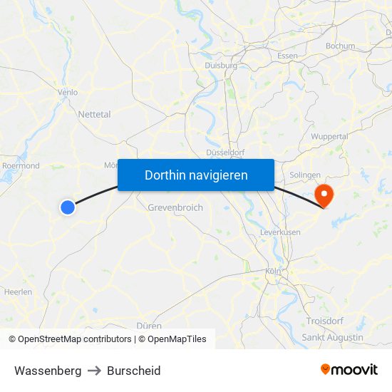 Wassenberg to Burscheid map