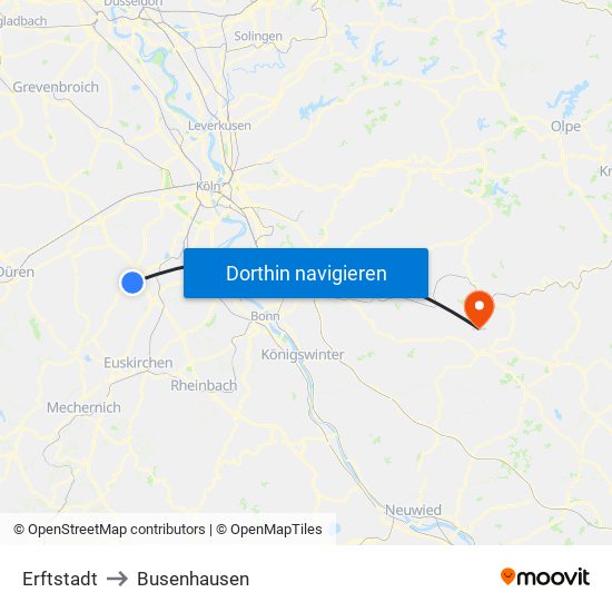 Erftstadt to Busenhausen map