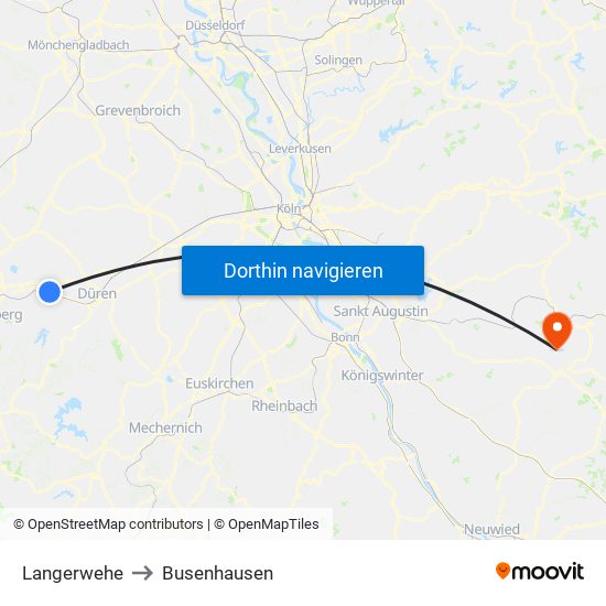 Langerwehe to Busenhausen map