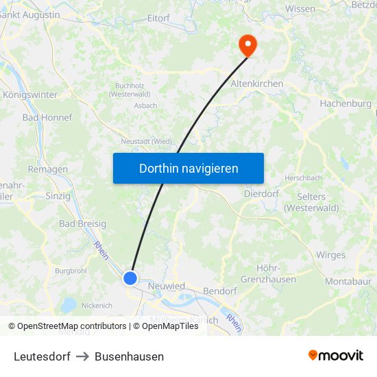 Leutesdorf to Busenhausen map