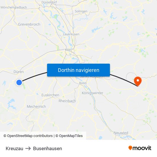 Kreuzau to Busenhausen map