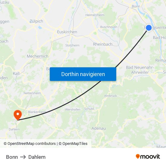 Bonn to Dahlem map