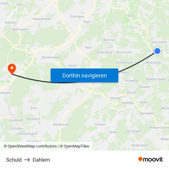 Schuld to Dahlem map