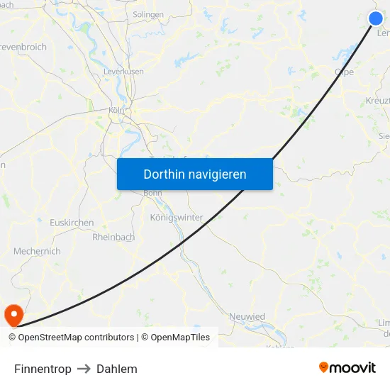 Finnentrop to Dahlem map