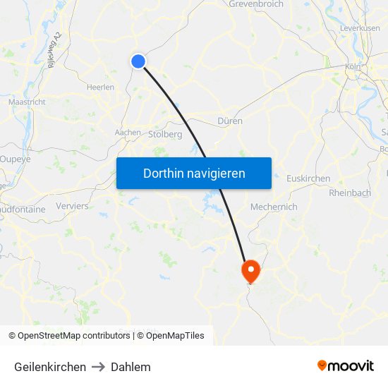 Geilenkirchen to Dahlem map