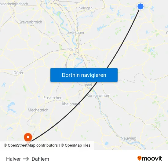 Halver to Dahlem map