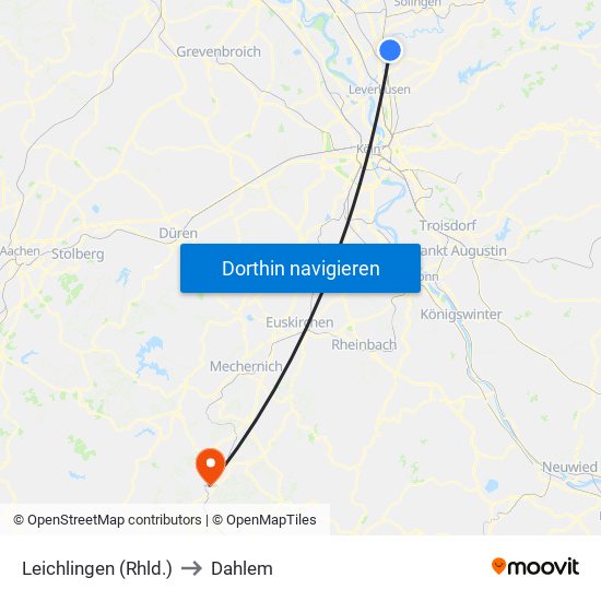 Leichlingen (Rhld.) to Dahlem map