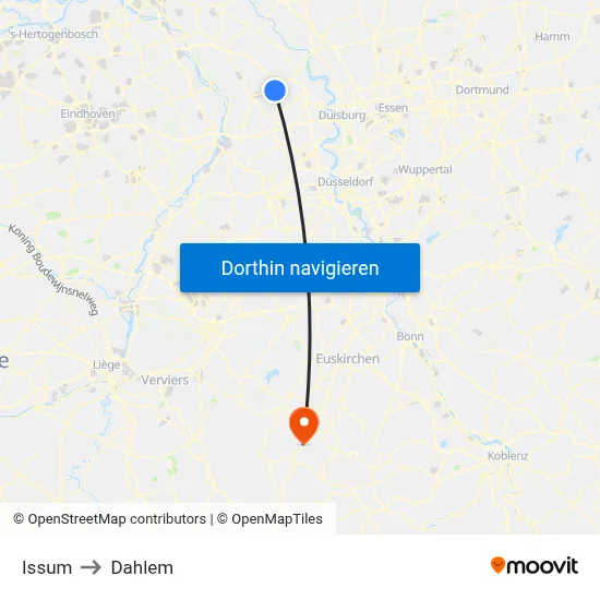 Issum to Dahlem map