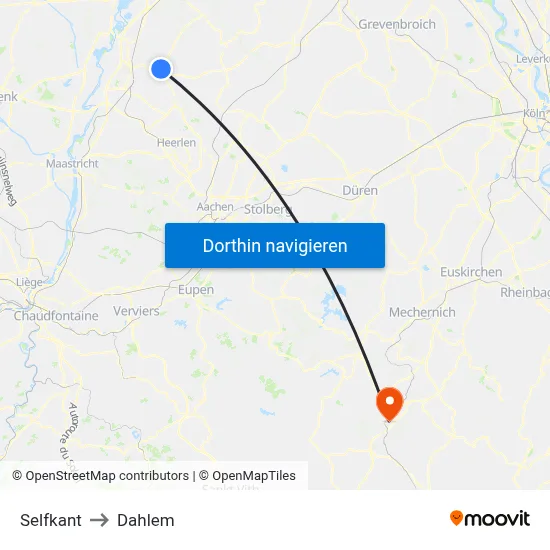 Selfkant to Dahlem map