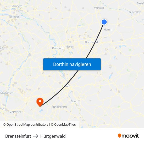 Drensteinfurt to Hürtgenwald map