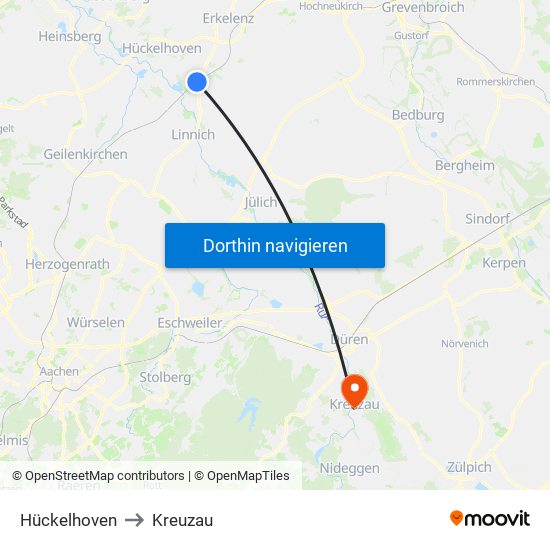 Hückelhoven to Kreuzau map