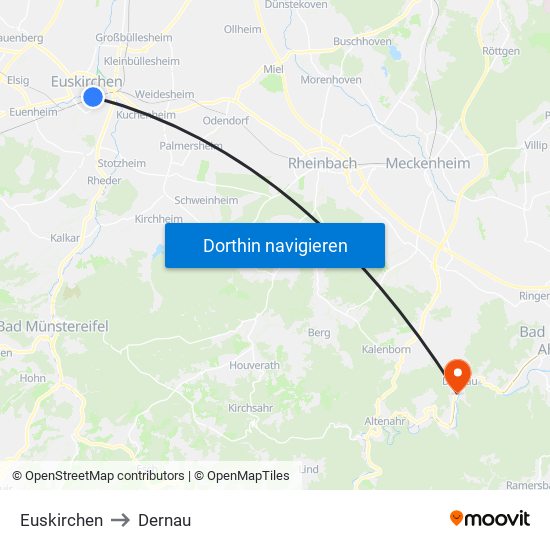 Euskirchen to Dernau map