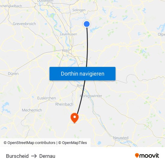 Burscheid to Dernau map