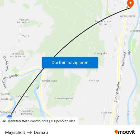 Mayschoß to Dernau map