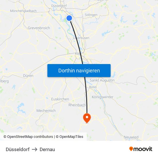 Düsseldorf to Dernau map