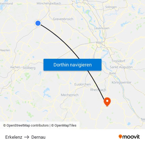 Erkelenz to Dernau map