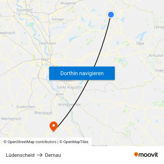 Lüdenscheid to Dernau map