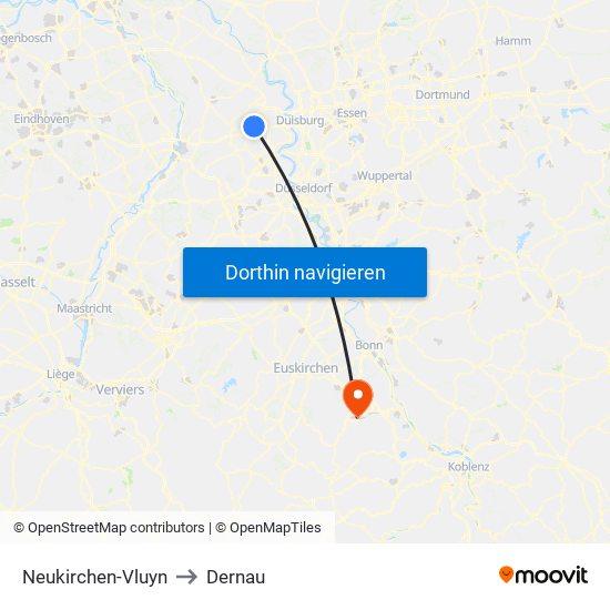 Neukirchen-Vluyn to Dernau map